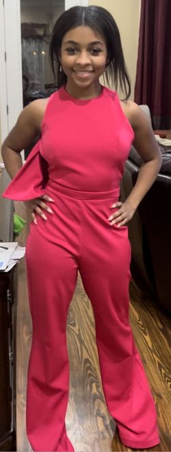 Custom Pink Size 2 Floor Length Jumpsuit Dress on Queenly
