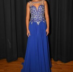 Mori Lee Blue Size 4 Pageant Straight Dress on Queenly