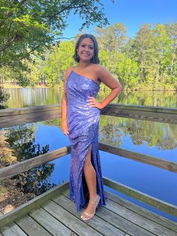 Sherri Hill Purple Size 12 Homecoming Floor Length Free Shipping Side slit Dress on Queenly