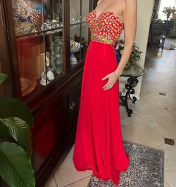 Blush Red Size 6 Black Tie Military 50 Off Prom Straight Dress on Queenly