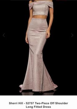 Sherri Hill Silver Size 8 Military Floor Length Mermaid Dress on Queenly
