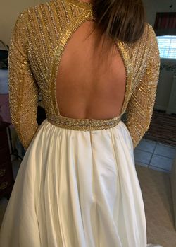 Jovani couture Gold Size 6 70 Off Pageant 50 Off Train Dress on Queenly