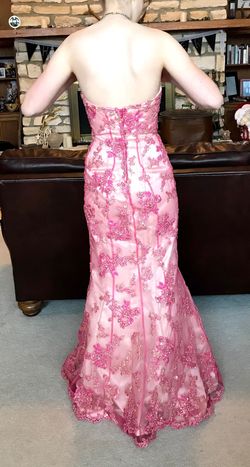 Jovani Pink Size 2 Pattern Mermaid Dress on Queenly