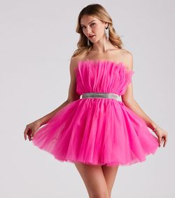 Style 05001-1263 Windsor Pink Size 12 Sorority Jewelled Euphoria Cocktail Dress on Queenly