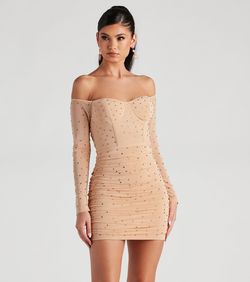 Style 05001-1412 Windsor Gold Size 8 Corset Mini Sheer Cocktail Dress on Queenly