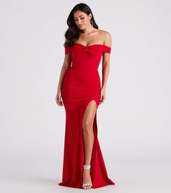 Style 05002-6802 Windsor Red Size 12 Wedding Guest Mini Side slit Dress on Queenly