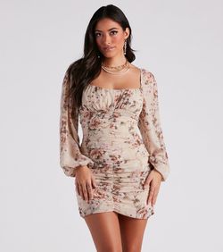 Style 05101-1860 Windsor White Size 0 Print Sleeves Summer Long Sleeve Cocktail Dress on Queenly