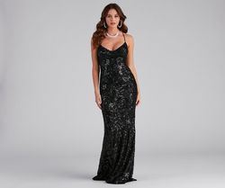 Style 05002-2085 Windsor Black Size 12 A-line V Neck Floor Length Straight Dress on Queenly