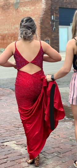 Ellie Wilde Red Size 8 Floor Length Jersey Mermaid Dress on Queenly