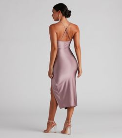 Style 05101-1418 Windsor Purple Size 8 Graduation Tall Height Side slit Dress on Queenly
