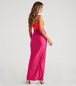 Style 05002-6803 Windsor Pink Size 12 Euphoria Spaghetti Strap Side slit Dress on Queenly