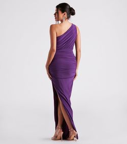 Style 05002-1758 Windsor Black Size 4 Jersey Strapless Tall Height Side slit Dress on Queenly