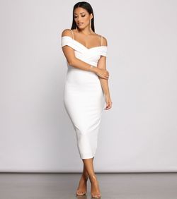 Style 05001-0472 Windsor White Size 0 Mini Spaghetti Strap Side slit Dress on Queenly
