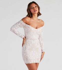 Style 05001-1024 Windsor White Size 8 Bachelorette Euphoria Sheer V Neck Cocktail Dress on Queenly