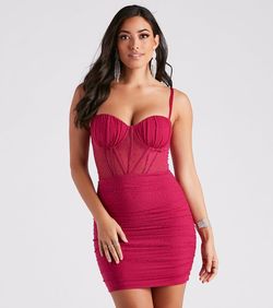 Style 05001-1360 Windsor Pink Size 8 Sheer Speakeasy Jewelled Cocktail Dress on Queenly