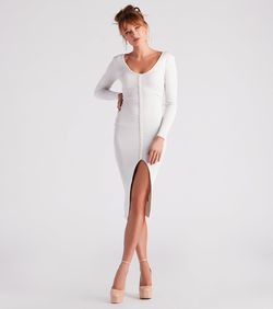 Style 06005-1525 Windsor White Size 8 Tall Height Floor Length Mini Summer Side slit Dress on Queenly