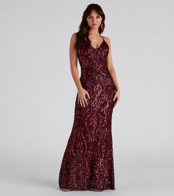 Style 05002-2347 Windsor Red Size 12 Embroidery Plus Size Straight Dress on Queenly