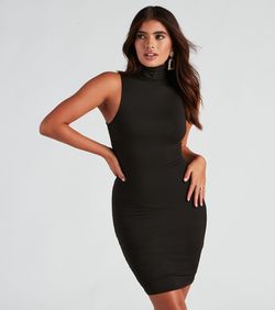 Style 05102-4664 Windsor Black Size 12 Jersey Tall Height Cocktail Dress on Queenly