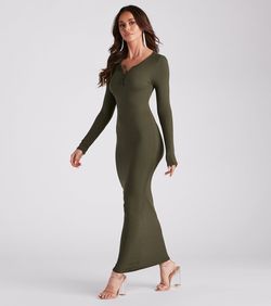 Style 05102-5036 Windsor Green Size 8 Sleeves V Neck Floor Length Straight Dress on Queenly