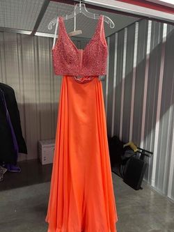 Sherri Hill Pink Size 2 Floor Length Black Tie Coral Straight Dress on Queenly