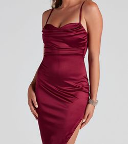 Style 05101-1083 Windsor Red Size 16 Nightclub Plus Size Spaghetti Strap Side slit Dress on Queenly
