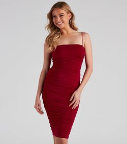 Style 05102-4194 Windsor Red Size 4 Wedding Guest Euphoria Cocktail Dress on Queenly