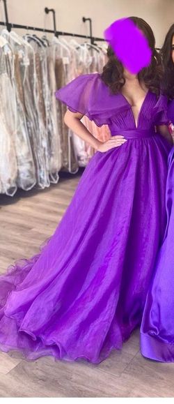 Ashley Lauren Purple Size 6 Black Tie Custom Ball gown on Queenly