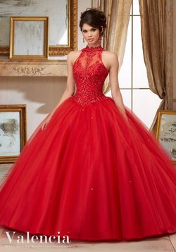 Style 60004 Morilee Madeline Gardner Red Size 6 Floor Length Quinceanera Ball gown on Queenly