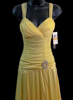 Vintage XOXO Yellow Size 6 Jersey Xoxo Pageant Black Tie Prom Straight Dress on Queenly