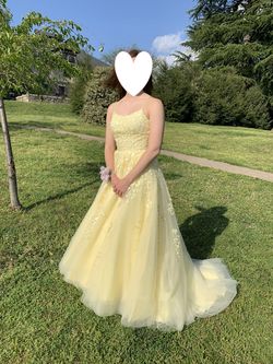 Sherri Hill Yellow Size 4 Tall Height Corset Ball gown on Queenly