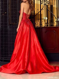 Sherri Hill Red Size 0 Floor Length Sweetheart Side Slit Black Tie A-line Dress on Queenly