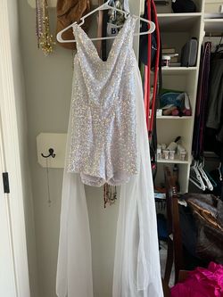 Marc Defang White Size 2 Homecoming 50 Off Train Summer Jumpsuit Dress on Queenly
