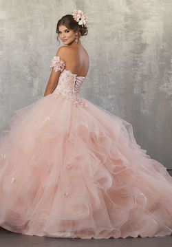 Style #89174 Morilee Madeline Gardner Light Pink Size 10 Floor Length Jewelled Ball gown on Queenly