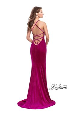 La Femme Pink Size 6 Corset Sheer Floor Length Straight Dress on Queenly