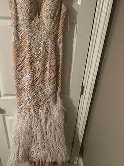 Jovani Nude Size 4 Pageant Floor Length Ball Mermaid Dress on Queenly