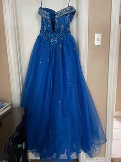 Bellezza Blue Size 4 50 Off Floor Length Ball gown on Queenly