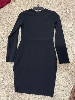 PrettyLittleThing Black Size 8 Euphoria Midi Homecoming Cocktail Dress on Queenly