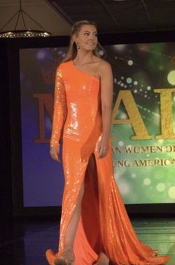 Ashley Lauren Orange Size 4 50 Off Pageant Train Dress on Queenly