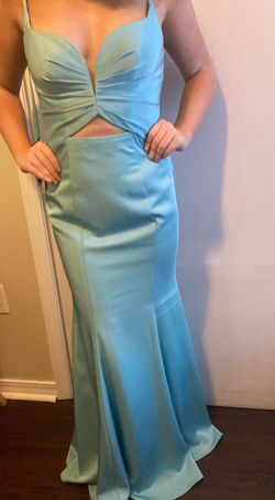 Eureka Blue Size 6 Floor Length A-line Dress on Queenly