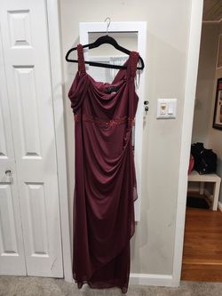 Alex Red Size 16 Floor Length Plus Size Ball gown on Queenly