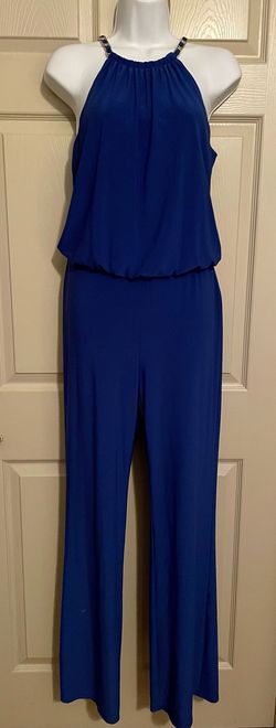 Laundry By Shelli Segal Royal Blue Size 4 Floor Length Jumpsuit Dress on Queenly