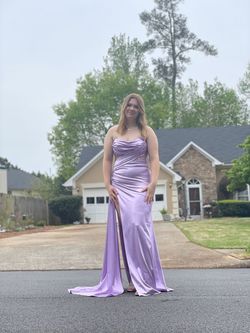 Cinderella Divine Purple Size 8 Strapless Pageant Floor Length Side slit Dress on Queenly