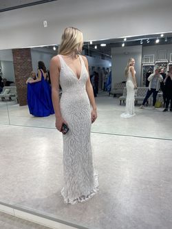 Style S-784 Sherri Hill White Size 0 Custom Floor Length Straight Dress on Queenly