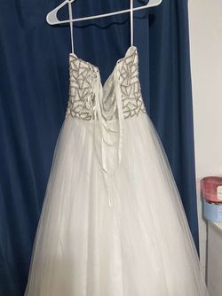 Terani Couture White Size 12 Plus Size Cotillion Floor Length Prom Ball gown on Queenly