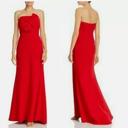 Aqua Red Size 8 Floor Length Ball gown on Queenly