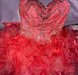 Orange Size 14 Ball gown on Queenly