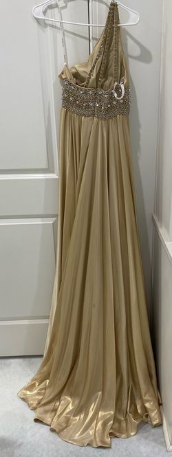 Sherri Hill Gold Size 4 Floor Length A-line Dress on Queenly