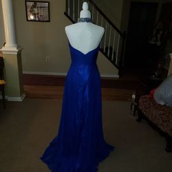 Cinderella Devine Blue Size 6 Military Floor Length A-line Dress on Queenly
