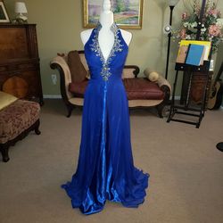 Cinderella Devine Blue Size 6 Military Floor Length A-line Dress on Queenly