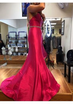 Jovani Hot Pink Size 10 Pageant 50 Off Sweetheart Prom Straight Dress on Queenly